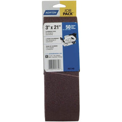 Norton - 3" Wide x 21" OAL, 50 Grit, Aluminum Oxide Abrasive Belt - Exact Tooling