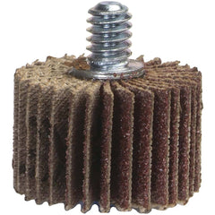 Norton - 1" Diam x 1" Face Width, Coarse Aluminum Oxide Coated Mounted Flap Wheel - Exact Tooling
