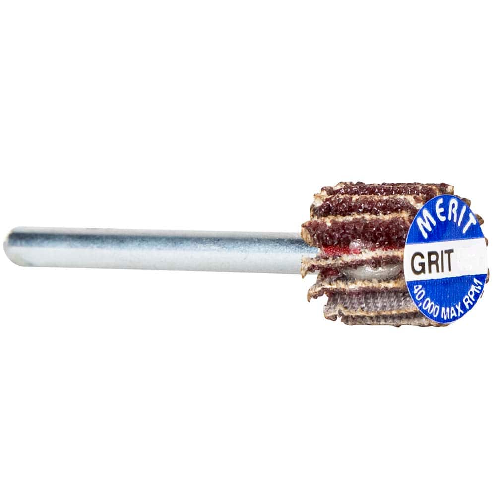 Norton - 3/4" Diam x 3/8" Face Width, Fine Aluminum Oxide Coated Mounted Flap Wheel - Exact Tooling