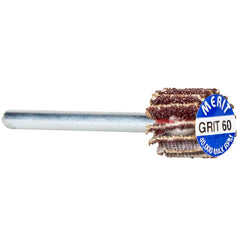 Norton - 3/8" Diam x 3/8" Face Width, Coarse Aluminum Oxide Coated Mounted Flap Wheel - Exact Tooling