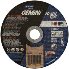 Norton - 6 x 0.045, 7/8" Hole 36 Grit Aluminum Oxide Cutoff Wheel - Exact Tooling
