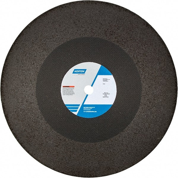 Norton - 20" 24 Grit Aluminum Oxide Cutoff Wheel - 3/16" Thick, 1" Arbor, 2,710 Max RPM, Use with Chop Saws - Exact Tooling