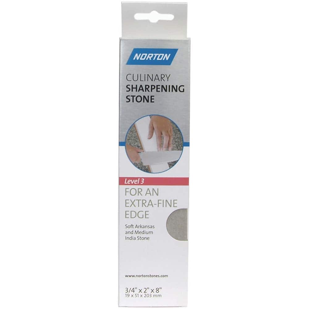 Norton - Sharpening Stones; Stone Material: Arkansas Stone ; Overall Width/Diameter (Inch): 2 ; Overall Length (Inch): 8 ; Overall Thickness (Inch): 3/4 ; Grade: Ultra Fine ; Shape: Rectangle - Exact Tooling