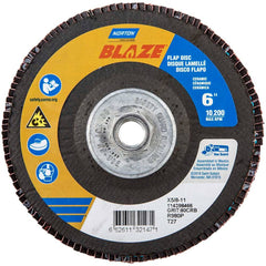 Norton - 6" 80 Grit 5/8-11 Center Hole Type 27 Ceramic Alumina Flap Disc - Exact Tooling