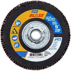 Norton - 5" 60 Grit 5/8-11 Center Hole Type 27 Ceramic Alumina Flap Disc - Exact Tooling