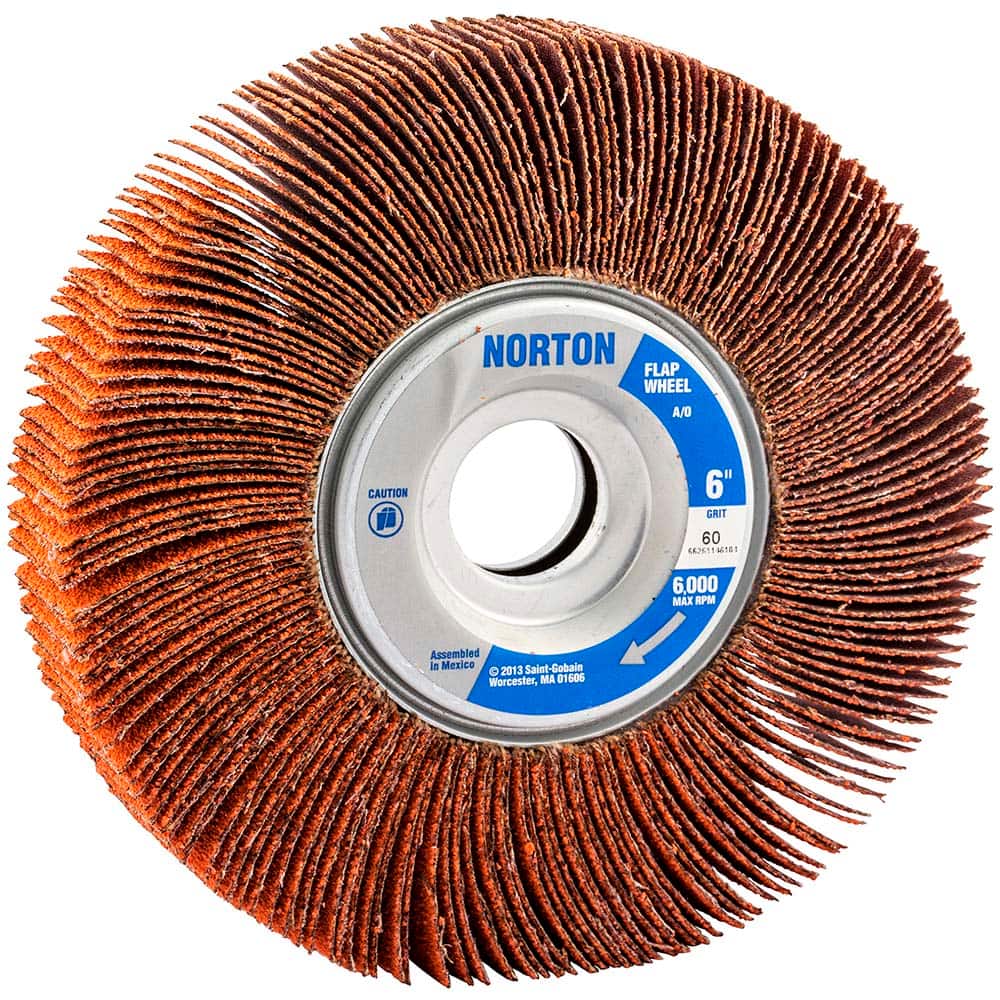 Norton - 6 x 1" 60 Grit Ceramic Unmounted Flap Wheel - Exact Tooling