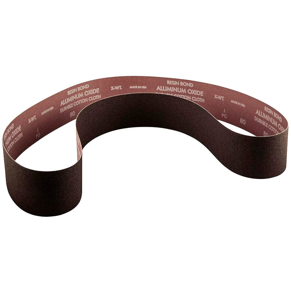 Norton - 4" Wide x 36" OAL, 80 Grit, Aluminum Oxide Abrasive Belt - Exact Tooling