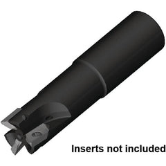 Kennametal - 25mm Cut Diam, 16mm Max Depth of Cut, 25mm Shank Diam, 131mm OAL, Indexable Square Shoulder End Mill - ZDET16M5..721 Inserts, Cylindrical Shank, 0° Lead Angle, Through Coolant, Series 5720 - Exact Tooling