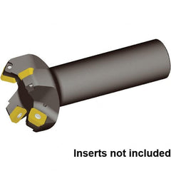 Kennametal - 63mm Cut Diam, 6.6mm Max Depth of Cut, 32mm Shank Diam, 130mm OAL, Indexable Chamfer & Angle End Mill - SECW443AEEN7LN Insert Style, Cylindrical Shank, 45° Lead Angle, Through Coolant - Exact Tooling