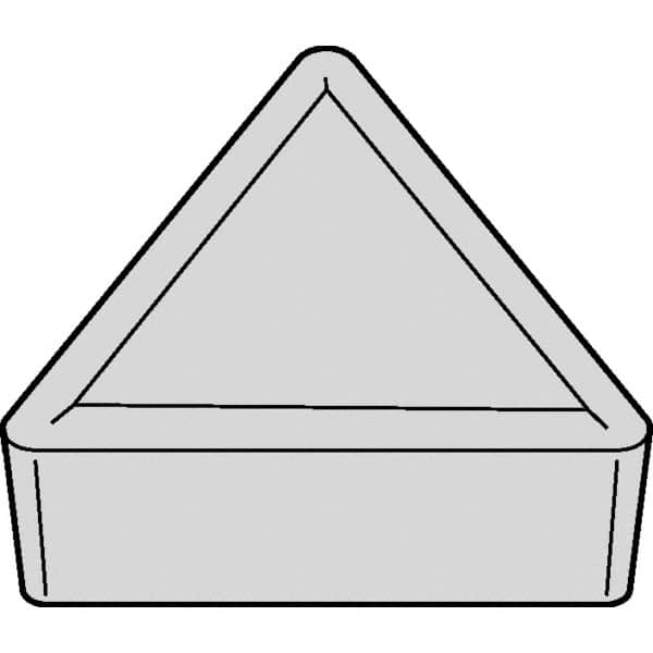 Kennametal - TPMR322 NONE Grade KCK15B Carbide Turning Insert - TiOCN Finish, 60° Triangle, 3/8" Inscr Circle, 1/8" Thick, 1/32" Corner Radius - Exact Tooling