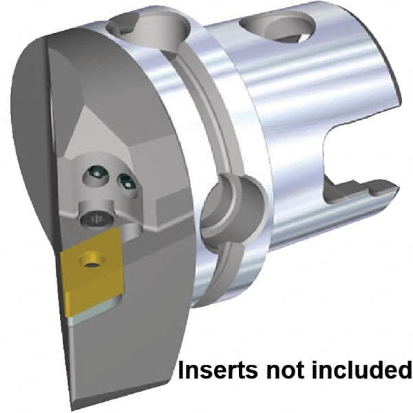Kennametal - Right Hand Cut, Size KM63TS, DN.. 150608 & DN.. 442 Insert Compatiblity, External Modular Turning & Profiling Cutting Unit Head - 43mm Ctr to Cutting Edge, 60mm Head Length, Through Coolant, Series KM63 - Exact Tooling