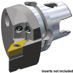 Kennametal - Right Hand Cut, Size KM40TS, VB.. 160408 & VB.. 332 Insert Compatiblity, External Modular Turning & Profiling Cutting Unit Head - 27mm Ctr to Cutting Edge, 50mm Head Length, Through Coolant, Series KM40 - Exact Tooling