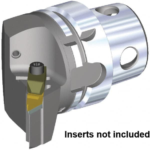 Kennametal - Right Hand Cut, Size KM4X63, VCGR160408 & VPGR332 Insert Compatiblity, External Modular Turning & Profiling Cutting Unit Head - 43mm Ctr to Cutting Edge, 70mm Head Length, Through Coolant, Series Top Notch - Exact Tooling