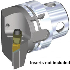 Kennametal - Left Hand Cut, Size KM4X63, VCGR160408 & VPGR332 Insert Compatiblity, External Modular Turning & Profiling Cutting Unit Head - 43mm Ctr to Cutting Edge, 70mm Head Length, Through Coolant, Series Top Notch - Exact Tooling