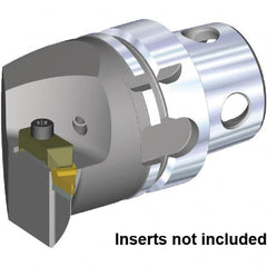 Kennametal - Right Hand Cut, Size KM4X63, VCGR160408 & VPGR332 Insert Compatiblity, External Modular Turning & Profiling Cutting Unit Head - 43mm Ctr to Cutting Edge, 70mm Head Length, Through Coolant, Series Top Notch - Exact Tooling