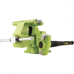 Wilton - 6-1/2" Jaw Width x 5-1/2" Jaw Opening Capacity, 3-13/16" Throat Depth, Bench & Pipe Combination Vise - 1/8 to 2-1/2" Pipe Capacity, Swivel Base, Bolt Down Attachment, Iron - Exact Tooling