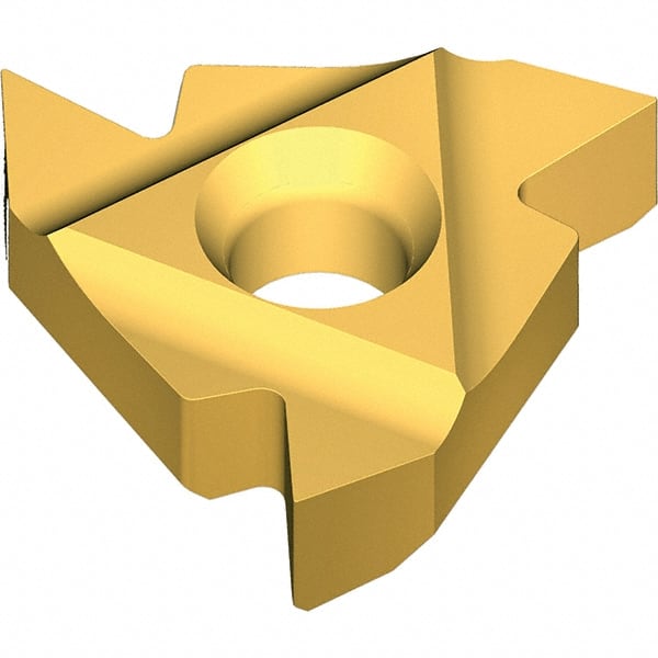 Vargus - 6.0KIL Internal Left Hand 27 NPT Laydown Threading Insert - Grade VKX, TiN Coated Carbide, 6mm Inscribed Circle - Exact Tooling