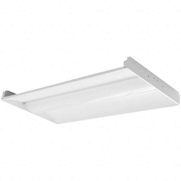 Eiko Global - 1 Lamp, 46 Watts, 5,842 Lumens, 2' x 4', 5,000°K, Electronic Ballast LED Lamp Troffer - 120 to 277 Volt, Dimmable, Plastic Diffuser, Aluminum Troffer - Exact Tooling