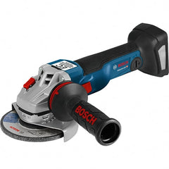 Bosch - 4-1/2" Wheel Diam, 9,000 RPM, Cordless Angle & Disc Grinder - 5/8-11 Spindle, 18 Volts, 6.3 Amps - Exact Tooling