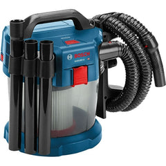 Bosch - 2.6 Gal Plastic Tank, Battery Powered Wet/Dry Vacuum - 18 Volt, 6.3 Amps, 5-1/4' Hose Fitting, Cordless - Exact Tooling
