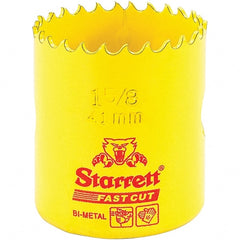 Starrett - 1-5/8" Diam, 1-5/8" Cutting Depth, Hole Saw - High Speed Steel Saw, Toothed Edge - Exact Tooling