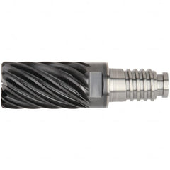 Kennametal - 16" Diam, 24mm LOC, 11 Flute 4mm Corner Radius End Mill Head - Solid Carbide, AlTiN Finish, Duo-Lock 16 Connection, Spiral Flute, 36° Helix - Exact Tooling