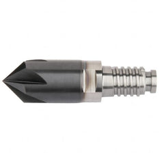 Kennametal - 10mm Diam, 2mm LOC, 4mm Chamfer Width, 4 Flute 60° Corner Chamfer - Solid Carbide, AlTiN Finish, Duo-Lock 10 Connection, Spiral Flute, 0° Helix - Exact Tooling