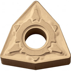 Kyocera - WNMG433 GT Grade CA025P Carbide Turning Insert - TiCN/Al2O3/TiN Finish, 80° Trigon, 1/2" Inscr Circle, 3/16" Thick, 3/64" Corner Radius - Exact Tooling