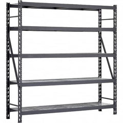 Edsal - 5 Shelf Starter Unit Wire Deck Open Steel Shelving - 7,500 Lb Capacity, 90" Wide x 90" High x 24" Deep, Black - Exact Tooling