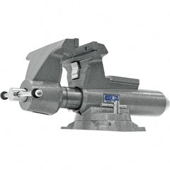 Wilton - 10" Jaw Width, 12" Opening Capacity, 5-1/4" Throat Depth, Iron Swivel Bench Vise - Double Lockdown Base Attachment, Anvil, 28-45/64" Long x 12-39/64" Wide x 11-51/64" High - Exact Tooling