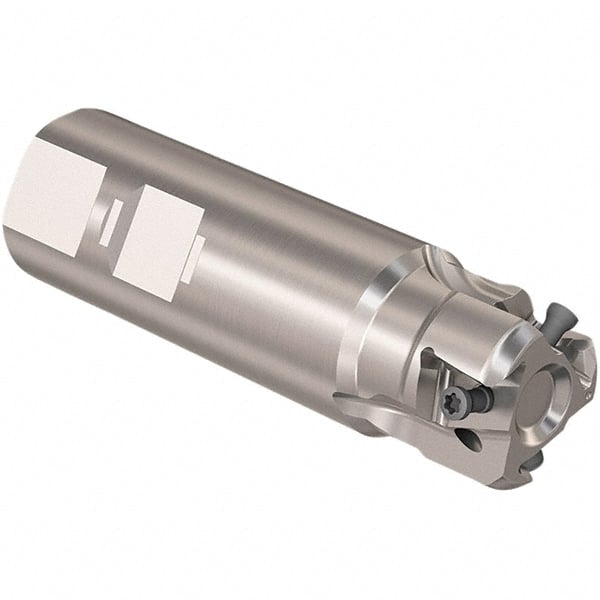 Seco - 32mm Cut Diam, 12mm Max Depth of Cut, 32mm Shank Diam, 110mm OAL, Indexable Square Shoulder Slot Milling End Mill - LOEX12 Inserts, Weldon Shank, 90° Lead Angle, Through Coolant, Series 217.94-12 - Exact Tooling