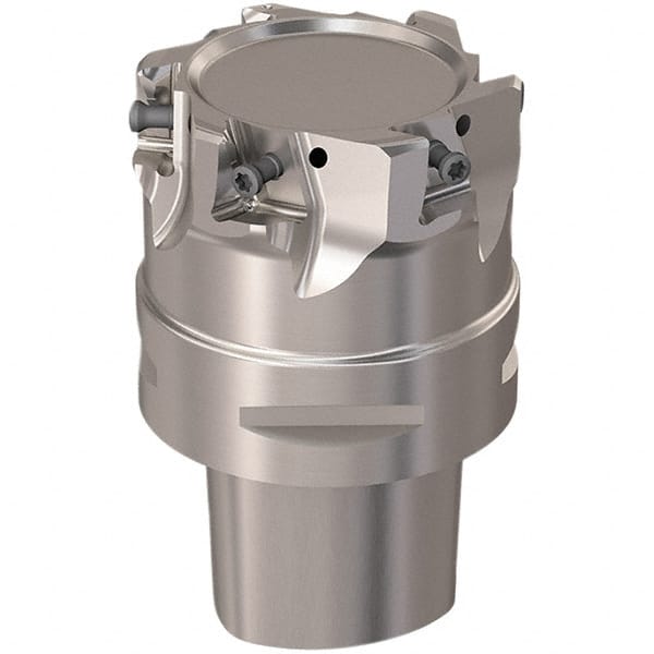 Seco - 66mm Cut Diam, 12mm Max Depth of Cut, 60mm OAL, Indexable Square Shoulder Slot Milling End Mill - LOEX12 Inserts, C6 Modular Connection, 90° Lead Angle, Through Coolant, Series C6-217.94-12 - Exact Tooling