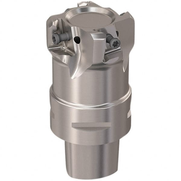 Seco - 44mm Cut Diam, 12mm Max Depth of Cut, 60mm OAL, Indexable Square Shoulder Slot Milling End Mill - LOEX12 Inserts, C4 Modular Connection, 90° Lead Angle, Through Coolant, Series 217.94-12 - Exact Tooling