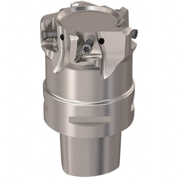 Seco - 54mm Cut Diam, 12mm Max Depth of Cut, 60mm OAL, Indexable Square Shoulder Slot Milling End Mill - LOEX12 Inserts, C5 Modular Connection, 90° Lead Angle, Through Coolant, Series C5-217.94-12 - Exact Tooling