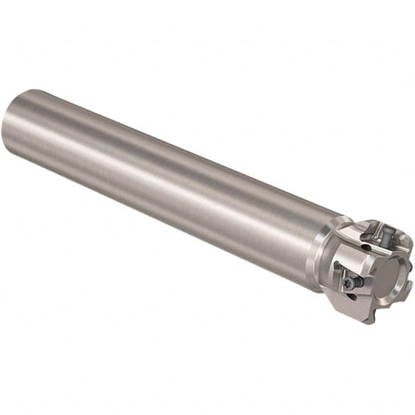 Seco - 40mm Cut Diam, 12mm Max Depth of Cut, 32mm Shank Diam, 210mm OAL, Indexable Square Shoulder Slot Milling End Mill - LOEX12 Inserts, Straight Shank, 90° Lead Angle, Through Coolant, Series 217.94-12 - Exact Tooling