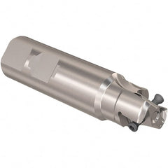 Seco - 25mm Cut Diam, 12mm Max Depth of Cut, 25mm Shank Diam, 101mm OAL, Indexable Square Shoulder Slot Milling End Mill - LOEX12 Inserts, Weldon Shank, 90° Lead Angle, Through Coolant, Series 217.94-12 - Exact Tooling