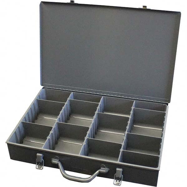 Durham - Adjustable Compartment Gray Small Parts Compartment Box - Exact Tooling