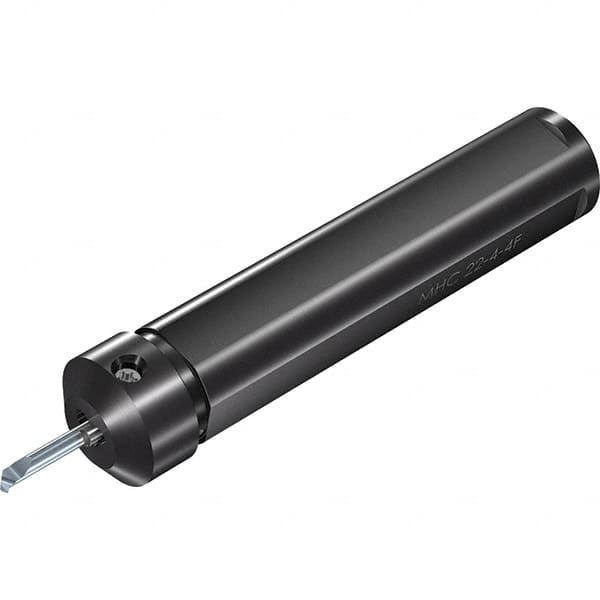 Vargus - Internal Thread, Neutral Cut, 23mm Shank Width x 23mm Shank Height Indexable Threading Toolholder - 110mm OAL, M6/MS6 Insert Compatibility, MHC Toolholder, Series Microscope Round 4 Flats - Exact Tooling