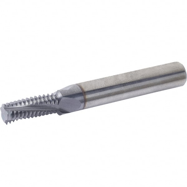 Vargus - M14x2.00 ISO, 9.9mm Cutting Diam, 4 Flute, Solid Carbide Helical Flute Thread Mill - External Thread, 28mm LOC, 73mm OAL, 10mm Shank Diam - Exact Tooling