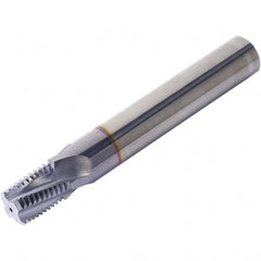 Vargus - 3/8-18 NPTF, 11.15mm Cutting Diam, 4 Flute, Solid Carbide Helical Flute Thread Mill - Internal/External Thread, 14.82mm LOC, 73mm OAL, 12mm Shank Diam - Exact Tooling