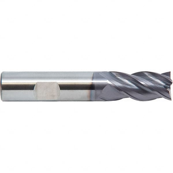 M.A. Ford - 1", 4 Flute, Single End, Solid Carbide, 0.015" Corner Radius End Mill - 4" OAL, 35, 38° Helix, Right Hand Flute, 1-1/2" LOC, Right Hand Cut - Exact Tooling