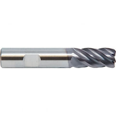 M.A. Ford - 1", 5 Flute, Single End, Solid Carbide, 0.09" Corner Radius End Mill - 4" OAL, 38° Helix, Right Hand Flute, 1-1/2" LOC, Right Hand Cut - Exact Tooling