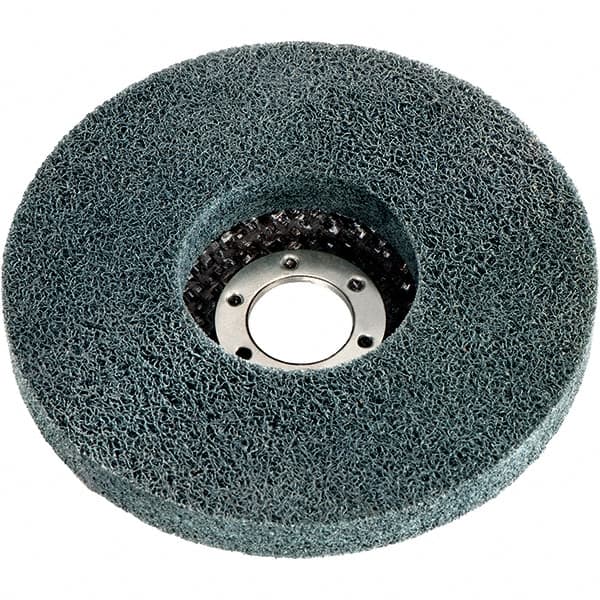Metabo - 5" Very Fine Grade Zirconia Alumina Deburring Disc - 7/8" Center Hole, Arbor Connection, Gray, 7,950 Max RPM - Exact Tooling
