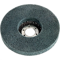 Metabo - 5" Very Fine Grade Zirconia Alumina Deburring Disc - 7/8" Center Hole, Arbor Connection, Gray, 7,950 Max RPM - Exact Tooling