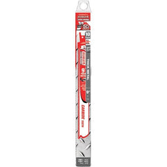 Freud - 9" Long x 1" Thick, Carbide Reciprocating Saw Blade - Straight Profile, 8 TPI, Toothed Edge, Tang Shank - Exact Tooling