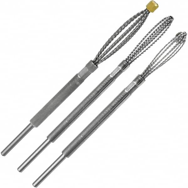 Made in USA - 3 Piece Power Deburring Tool Set - 1/4" Diam Hole Tools - Exact Tooling