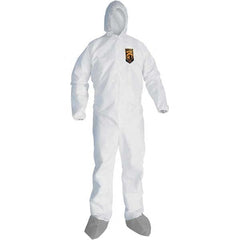 KleenGuard - Size 3XL Microporous Film Laminate General Purpose Coveralls - White, Zipper Closure, Elastic Cuffs, with Boots, Serged Seams - Exact Tooling