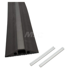 D-Line - On Floor Cable Covers; Cover Material: PVC ; Number of Channels: 1 ; Color: Black ; Overall Length (Feet): 6 ; Maximum Compatible Cable Diameter (Inch): 21/64 ; Overall Width (Decimal Inch): 2-3/4 - Exact Tooling