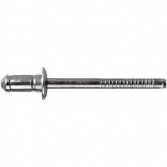 STANLEY Engineered Fastening - Size 6 Dome Head Steel Open End Blind Rivet - Steel Mandrel, 0.1378" to 0.2362" Grip, 3/16" Head Diam, 0.1929" to 0.2008" Hole Diam, 3.2" Body Diam - Exact Tooling