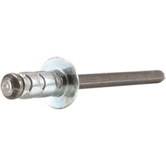 STANLEY Engineered Fastening - Size 4 Dome Head Aluminum Multi Grip Blind Rivet - Steel Mandrel, 0.251" to 0.437" Grip, 1/8" Head Diam, 0.129" to 0.142" Hole Diam, 0.078" Body Diam - Exact Tooling